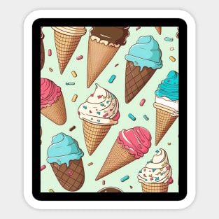 Ice Cream Pattern Illustration Design Birthday Gift ideas for Ice Cream Lovers Sticker